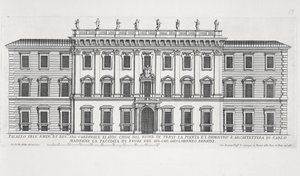 Vue de la façade du Palazzo Chigi, Rome, conçu par Matteo di Castello, Carlo Maderno (1556-1629) et Giovanni Bernini (1598-1680) - Giovanni Battista Falda