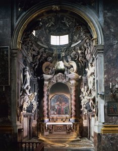 Chapelle Feroni, avec sculptures de Giovanni Battista Foggini (1652-1725), Basilique de la Santissima Annunziata, Florence, Toscane, Italie