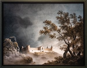 Paysage dans la tempête et château