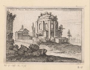Vestiges du Temple de Minerve Médica dans un paysage
Tempio di Minerva Medica di la da S.ta Bibiana (titre sur l