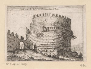 Tombe de Caecilia Metella à Rome (Gezichten op Rome, série) - Giovanni Battista Mercati