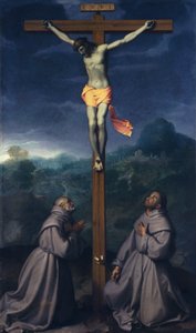 Crucifixion avec Saints Bernardino et Antoine de Padoue, Église de San Giuliano, Albino - Giovanni Battista Moroni