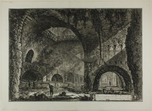 Une autre vue intérieure de la Villa de Mécène, Tivoli, des Vues de Rome