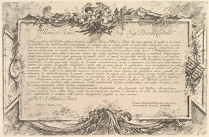Dédicace à Giovanni Bottari, vers 1748 - Giovanni Battista Piranesi