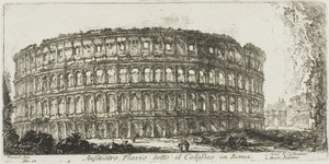 Amphithéâtre flavien, appelé le Colisée. 1. Arc de Constantin. 2. Colline Palatine, planche 12 de Quelques vues des arcs de triomphe et autres monuments - Giovanni Battista Piranesi