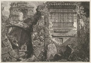 Frontispice avec ruines antiques et un arc de triomphe (Frontispice du volume I de 