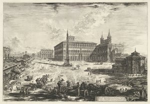 Vue du Latran à Rome avec la basilique Saint-Jean-de-Latran