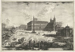 Vue du Latran à Rome avec la basilique Saint-Jean-de-Latran
