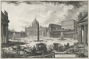 Vue de la place Saint-Pierre avec la basilique Saint-Pierre à la Cité du Vatican