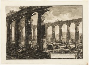 Vue intérieure du temple censé être dédié à Junon, de Différentes vues de Paestum