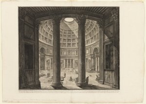 Vue intérieure du Panthéon, des Vues de Rome