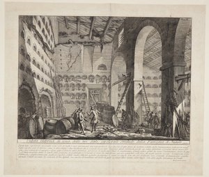 Vue intérieure de trois grandes chambres funéraires supposées appartenir à la Maison d