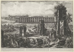 Ancien mur de la ville et temples à Paestum - Giovanni Battista Piranesi