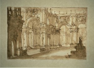 Cour de palais avec une fontaine - Giovanni Battista Piranesi