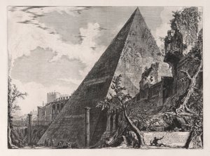 Piramide di C. Cestio (Pyramide de Caius Cestius), de Vedute di Roma (Vues de Rome) - Giovanni Battista Piranesi
