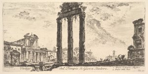 Planche 10 : Ruines du temple de Jupiter Stator, Jupiter le Supporteur. 1. Temple de ..., vers 1748