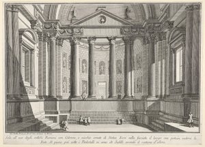 Salle colonnadée selon la coutume des anciens Romains, et niches ornées - Giovanni Battista Piranesi