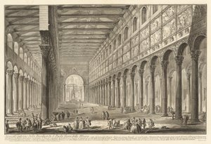 Coupe intérieure de la basilique de S. Paolo fuori delle Mura