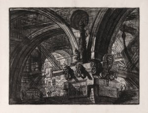 Le Quai avec une lampe, planche 15 de Carceri