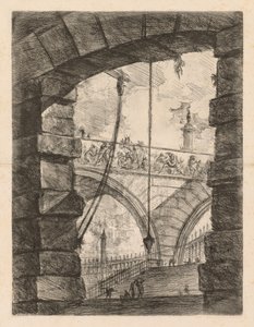 Les Prisons : Une arche haute avec une frise, 1745-1750 - Giovanni Battista Piranesi