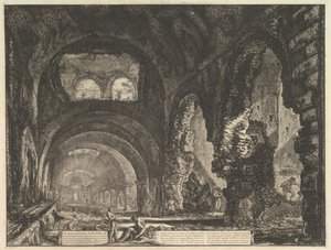 La soi-disant Villa de Mécène à Tivoli. Intérieur avec deux figures dans l
