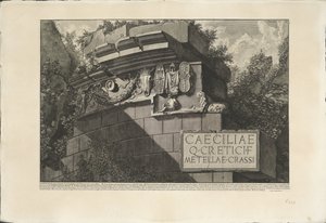 Tombe de Caecilia Metella à Rome (Parte della Facciata del Sepolcro di Cecilia Metella co gli Ornamenti, Archeologische vondsten in en rond Rome, Le Antichità Romane)