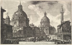 Deux églises près de la colonne de Trajan, S. Maria di Loreto et Santissimo Nome di Maria Ve..., vers 1762