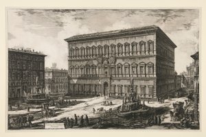 Vue du Palais Farnèse, de Vedute di Roma