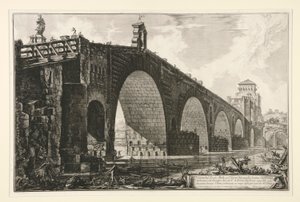 Veduta del Ponte Molle sul Tevere due miglia lontan da Roma (Vue du pont Milvius sur le Tibre à deux miles de Rome), de Vedute di Roma