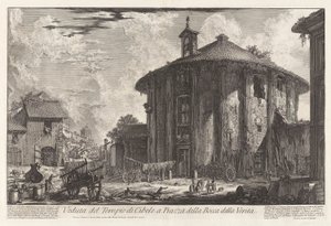 Vue du Temple de Cybèle sur la Piazza della Bocca della Verità, de Vedute di Roma - Giovanni Battista Piranesi