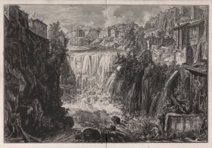 Vue de la cascade de Tivoli, de Vedute di Roma