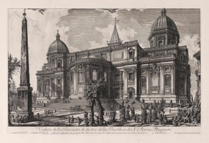 Vue de la façade arrière de la basilique de Santa Maria Maggiore, des Vues de Rome