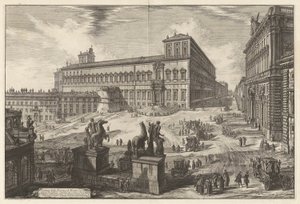 Vue de la Piazza di Monte Cavallo (Piazza del Quirinale avec le Palais du Quirinal au centre), de Vedute di Roma (Vues de Rome) - Giovanni Battista Piranesi