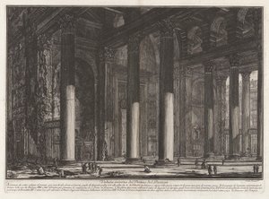 Vue intérieure du Pronaos du Panthéon, de Vedute di Roma - Giovanni Battista Piranesi