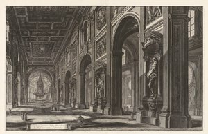 Vue intérieure de la Basilique de S. Giovanni Laterano, de Vedute di Roma - Giovanni Battista Piranesi
