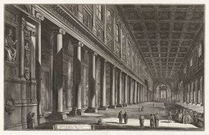 Vue intérieure de la basilique de Santa Maria Maggiore, de Vedute di Roma - Giovanni Battista Piranesi