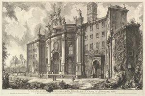 Vue de la façade de la basilique de S. Croce in Gerusalemme [la Sainte-Croix de Jérusalem], vers 1750 - Giovanni Battista Piranesi