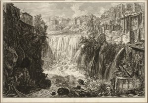 Vue de la grande cascade à Tivoli, de Vues de Rome - Giovanni Battista Piranesi