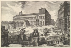 Vue de la Piazza di Monte Cavallo, des Vedute di Roma Vues romaines, vers 1773 - Giovanni Battista Piranesi