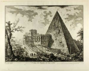 Vue du tombeau pyramidal de Cestius, de Vues de Rome - Giovanni Battista Piranesi