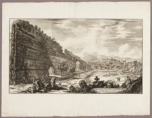 Vue des vestiges du fort prétorien [le Poecile], Villa d