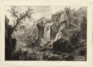 Vue de la petite cascade et des rapides, Tivoli, des Vues de Rome - Giovanni Battista Piranesi