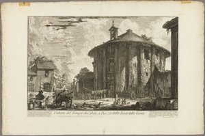 Vue du Temple de Cybèle sur la Piazza de la Bocca della Verità, des Vues de Rome - Giovanni Battista Piranesi