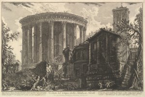 Vue du Temple de la Sibylle à Tivoli, de Vedute di Roma