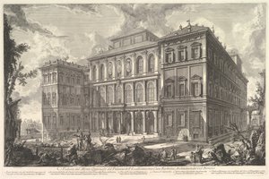Vue du palais de la famille illustre Barberini sur la colline du Quirinal