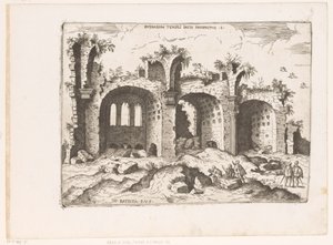 Vue sur la basilique de Maxence à Rome (Ruines romaines, Praecipua aliquot Romanae Antiquitatis Ruinarum Monimenta)