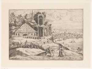 Paysage avec ruines antiques et le Colosse de Rhodes
