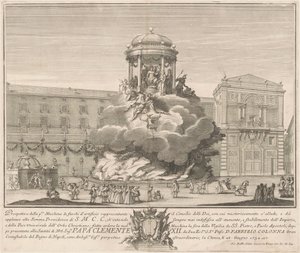 La Prima Macchina pour la Chinea de 1732 : Le Conseil des Dieux - Giovanni Battista Sintes, after Nicola Michetti