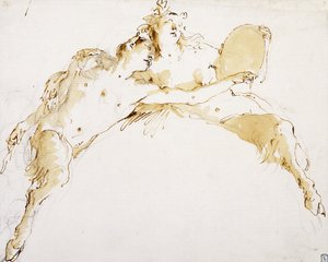 Un faune, le bras gauche tendu, et une faunesse tenant un tambour - Giovanni Battista Tiepolo