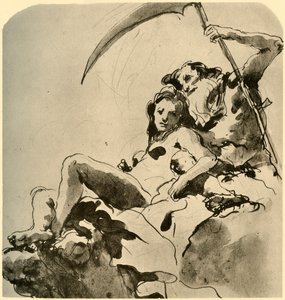 Chronos et une jeune femme, milieu du 18ème siècle, 1928 - Giovanni Battista Tiepolo